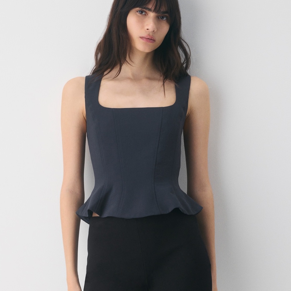 aritzia rhodora bustier - navy